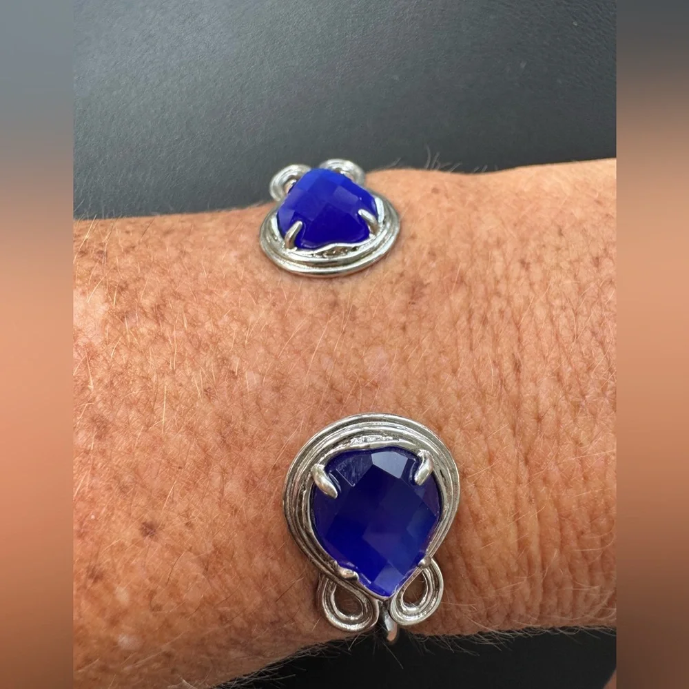 Kendra Scott Andy Silver & Blue Cuff Bracelet